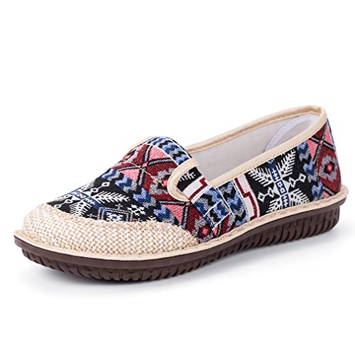 Image of Women's Casual Canvas Loafer Slip On Lightweight Comfort Travel Walking Espadrille Flats Shoes