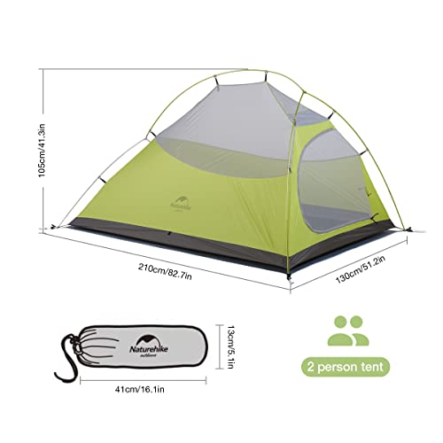 image for Naturehike Cloud-Up 2 Person Tent Lightweight Backpacking Tent with Fo