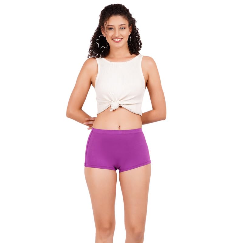 saey 7! sæy 7! - Premium Micro Bamboo Innerwear | Ultra Soft Women's Boy Shorts - Naturally Anti-Bacterial - No Marks Waist Band| Amethyst Purple-picture-26