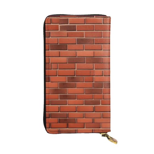Portefeuille pour femme et homme style urbain en cuir rouge zippé