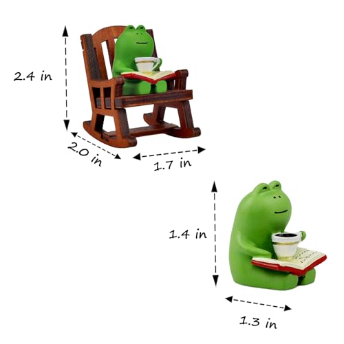 image for Refintural Miniature Frog Figurines - Funny Frog Sculpture for Shelf, 