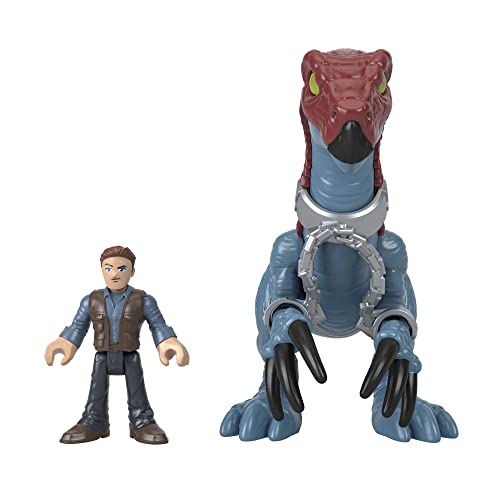 Fisher-Price Imaginext Coffrets de Personnages Jurassic World, Figurines articulées avec Therizinosaurus et Owen, Jouet Enfant, à Collectionner, Dès 3 Ans, GVV63