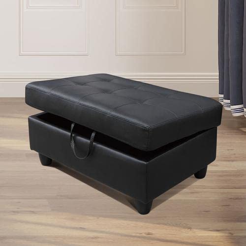 Ocstta Leather Ottoman for Living Room/Bed Room, Hydraulic Rod Ottoman