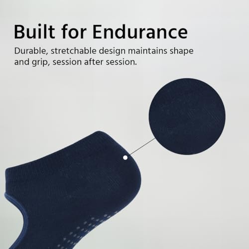 Image of BALENZIA Grip Pilates Socks for Women | Non Slip Yoga Socks | Pack of 6 | Anti-Skid for Dance, Ballet, Hospital Use