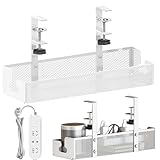 Plateaux de gestion de câbles sous la Table, sans perceuse, organisateur de cordon monté, support de gestion de fils pour la gestion des câbles, multiprises