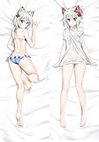 Ditooms High School DxD Cat Koneko Pillow Case Magazine Body Pillowcase Bed Set Covered Zipper Body Pillow Case Manga Anime Cosplay Long Hugging Pillowcase AH300 (20x54inch)