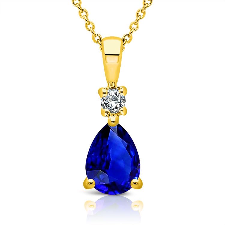 Collier Saphir naturel poire Planetys en or jaune à porter au quotidien avec élégance