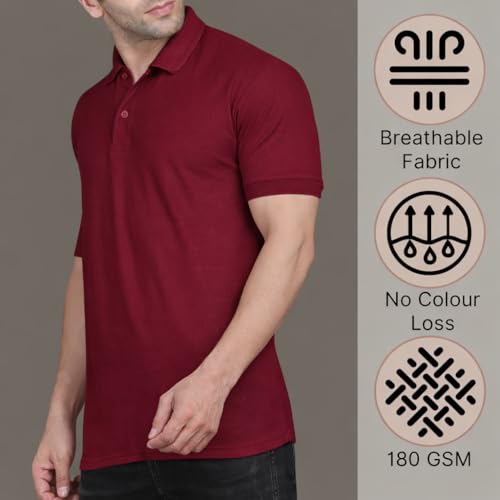 Image of Men Regular fit Polo Neck T Shirt||Casual Wear ||Half Sleeve Tshirt for Men