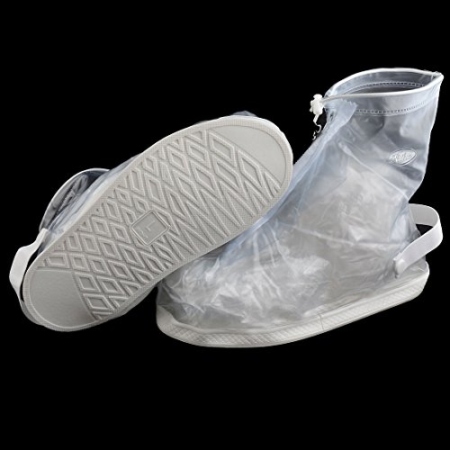 Ruilogod Unisex PVC Water Mud Resistant Shoes Cleaning Protector Covers Clear Pair XL miniatura 3