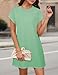 Stridey Women's Summer Casual T Shirts Short Sleeve Dress 2026 Spring Vacation Beach Mini Dress with Pockets Grass Green