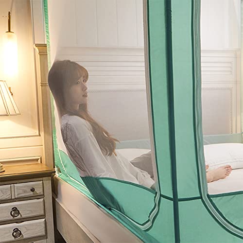 Baldaquin de lit en dentelle de polyester et structure rigide en acier inoxydable - 3