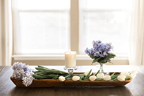 Red Barn Candle Company 30" Rustic Wooden Dough Bowl - Wood Bowl Decor - Bateas Bread Or Fruit Serving Tray - Home Decoration Centerpiece - Handmade & Imported From Mexico - Large (Natural Brown) #TOP4