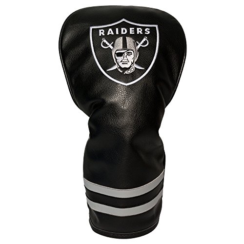 Team Golf NFL Las Vegas Raiders Vintage Driver Head Cover Vintage Driver Golf Club Headcover, Form Fitting Design, Retro Design & Superb Embroidery