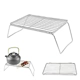 Klappbarer Grillrost, 30 x 16 cm Campinggrillrost Outdoor Grillgitter zum Tragbarer Lagerfeuergrill, Tragbarer Lagerfeuergrill für Backpacking Grillen Wandern Picknicks Angeln