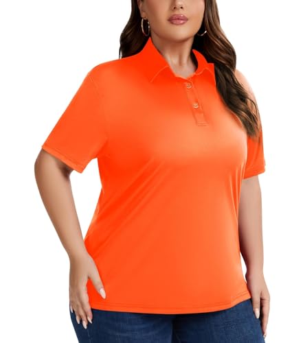Image of Women's Plus Size Polo Shirts UPF 50+ Quick Dry Short Sleeve Golf (XL-6XL)