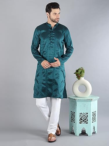 Image of Uri and MacKenzie Embroidery Silk Men's Kurta Pyjama Set