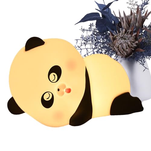 Luces de noche LED para dormitorio, luz nocturna recargable, lámpara táctil de silicona Panda – Lámpara de noche con intensidad variable para