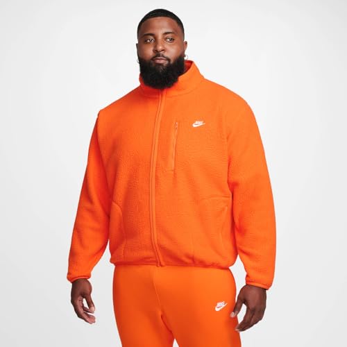 Nike Sportswear Club Men's Fleece Jacket (Safety Orange/White, FZ0888-819)2
