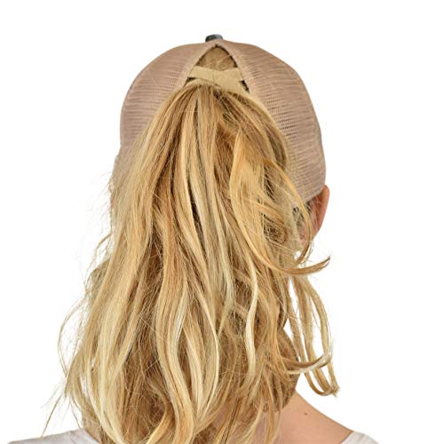 Image of C.C Ponycap Messy High Bun Ponytail Adjustable Mesh Trucker Baseball Cap Hat