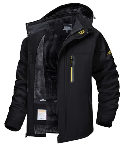 TACVASEN Winter Ski Jacket for Men - Waterproof Fleece Snowboard