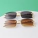ADE WU Vintage Rimless Sunglasses Retro Luxury Gold Metal Frameless Rectangle Colored Lens Sun Glasses