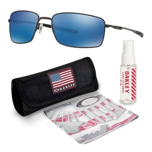 Oakley Armação quadrada de cimento OO4075 – Lente Ice Iridium, óculos de sol retangulares não polarizados com kit oficial de óculos eSHADES de luxo, Armação de cimento | Lente de irídio gelo, 60 mm