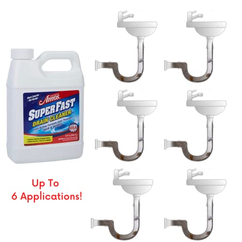 Professor Amos' Superfast Drain Cleaner Dissolve Hair, Grease, Food & Build Up Fast, 4-6 Applications Per Bottle #TOP1