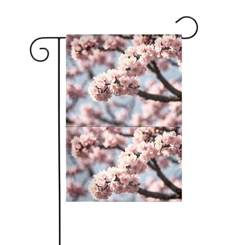 YYHHAOFA Drapeau de jardin en fleurs de cerisier en fleurs - Décoration de cour - 30,5 x 45,7 cm - Pour jardin, terrasse, balcon