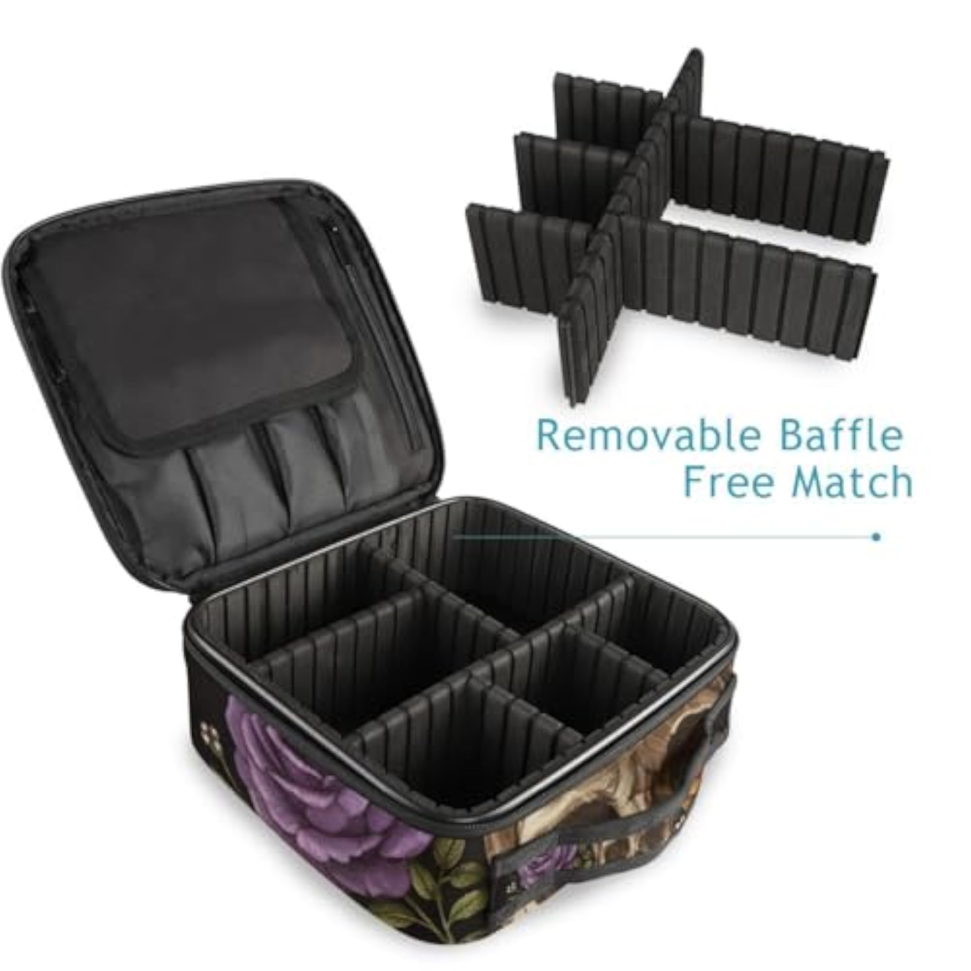 Travel Makeup Case, Day of The Dead Skull Design