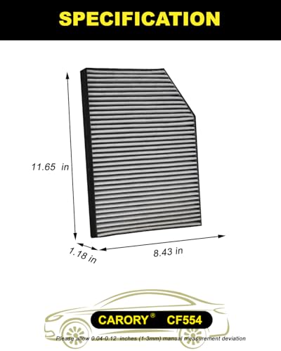 Image of CARORY Cabin Air Filter w /Activated Carbon for BMW 230i (2022-2024), 330e (2021-2024), 430i (2021-2024), M2 (2023-2024), M340i (2020-2024), X3 (2018-2024), OE# 64119382886, CF12553, CF554