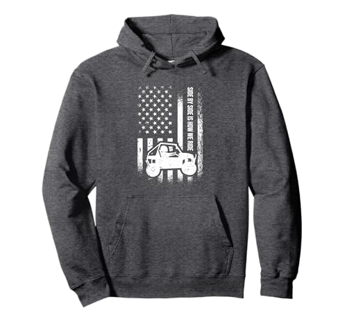 Funny SxS Side-By-Side UTV Apparel - American Flag UTV Side-By-Side Unisex Adult Black Classic Fit...