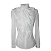 Y&Z Shirts For Women Stand-Up Collar Vintage Victoria Ruffle Long Sleeve BS02 (L, BS02-White)