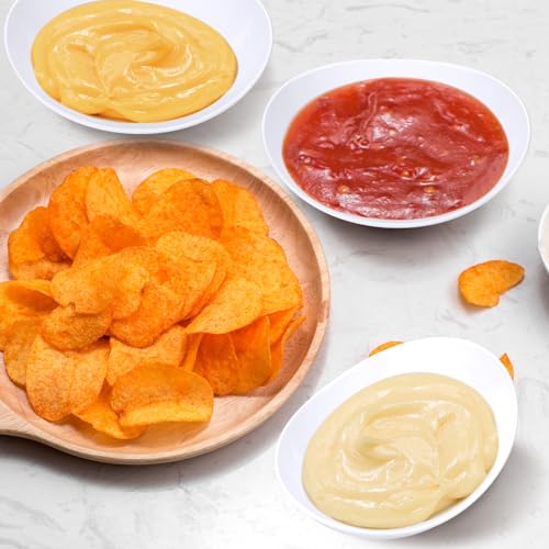 Dingion UD-DINGION-12086 12 Pcs Melamine Dessert Bowls Bulk 15 Oz Oval Ice Cream Bowls White Cereal Bowls thumb #4