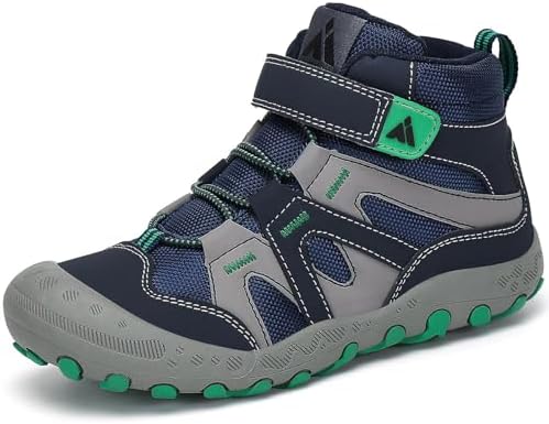 Mishansha Kinder Wanderschuhe rutschfest Trekkingschuhe Gr.24-28 | Jungen Mädchen ,Leichte,Atmungsaktiv,übergangsschuhe,Kinderschuhe,Outdoorschuhe Klettverschluss