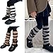 PTILSERY Children's Striped Leg Warmers Color Matching Long Socks Sleeve Trendy Stockings Fashionable Knitwear for 3-10T Girls