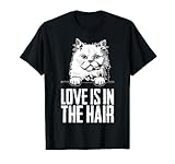 Love is in the hair diciendo Gato persa regalo Persa. Gatito persa hombre Mamá persa mujer.