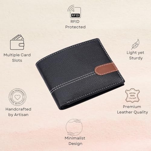Image of LONDON ALLEY Swiss Classic Black Leather Wallet & Black /Brown Reversible Belt Combo Gift Box for Men