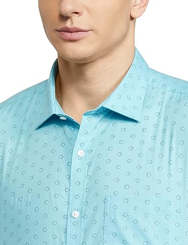 Image of Park Avenue Men's Pure Cotton Print Pattern Slim Fit Cut Away Collar Full Sleeve Casual Shirt