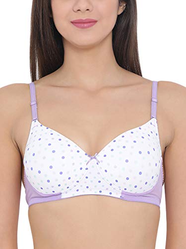 Image of Clovia Women's Padded Non-Wired Polka Print T-Shirt Bra