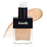 Airmilk foundation for acne prone skin, Skincare Makeup with Salicylic Acid,suit pretty fresh foundation makeup 30ml (LIGHT NEUTRAL)