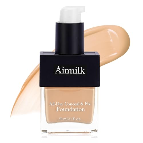 Airmilk foundation for acne prone skin, Skincare Makeup with Salicylic Acid,suit pretty fresh...
