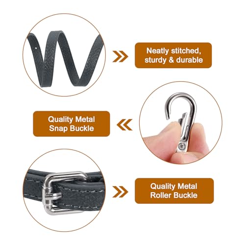 Image of uxcell Leather Bag Strap Replacement Adjustable Crossbody Bag Straps Conversion for Shoulder Bag Handbag Purse, Gray, Silver Buckle