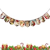 Design délicat: Orné de motifs tels que le Père Noël, bonhomme de neige, renne et cloches, cette bannière apporte la magie de Noël dans votre maison. Parfait pour créer une atmosphère chaleureuse et festive