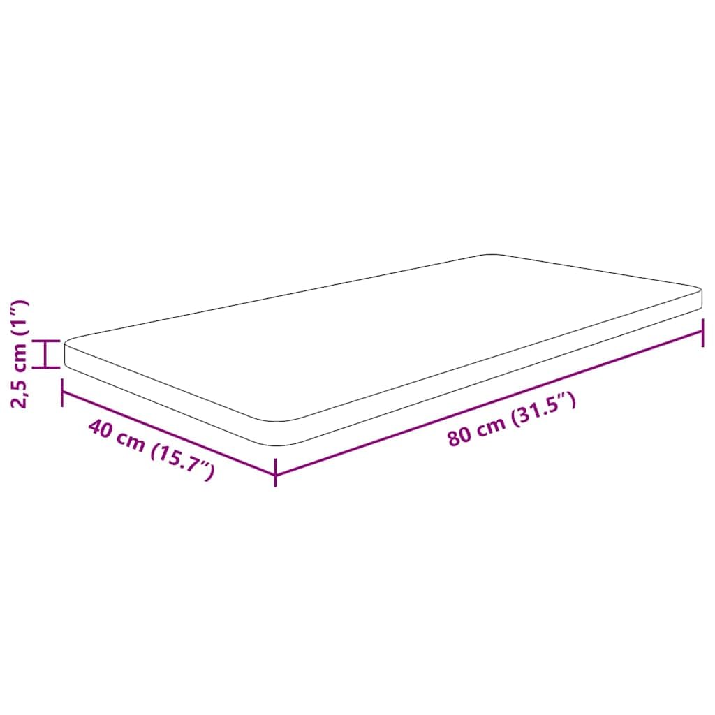 Blat umywalki jasnobrązowy 80 x 40 x 2,5 cm lite drewno obrobione