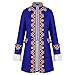 Baroque Halloween Costume for Men Embroidered Vintage Tailcoat Gothic Cosplay Outfit Retro Court Jacket Party Stage Blue