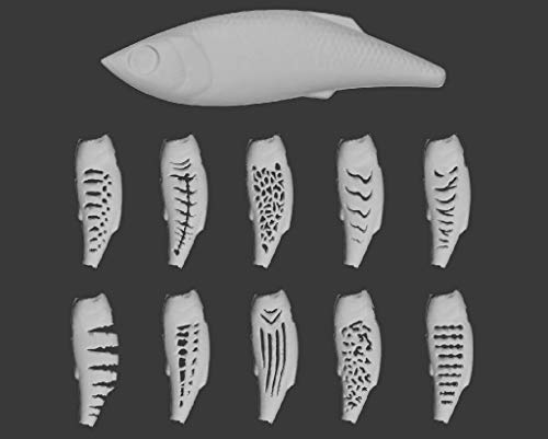wLure Hard Plastic 3D Stencil for Fishing Lure Crankbait Jerkbait Lipless Topwater (SUPL536)