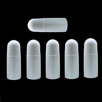 50ml Empty Refillable Roll On Bottles, Plastic Rollerball Bottles Reusable Leak-Proof Refillable Roll On Deodorant Bottles Container for DIY Essential Oil Perfumes Balms (6 Pack)