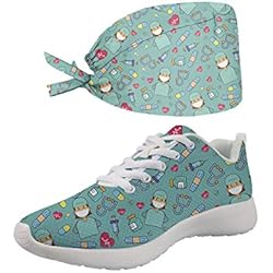 Playeras Personalizadas Para Trabajo Showudesigns Trabajar Deportivos Enfermera Zapatos Sanitarios Mujer Transpirables Caminar Zapatilla para Gimnasio Zapatos EU 37 Running Sneakers Respirable Zapatos