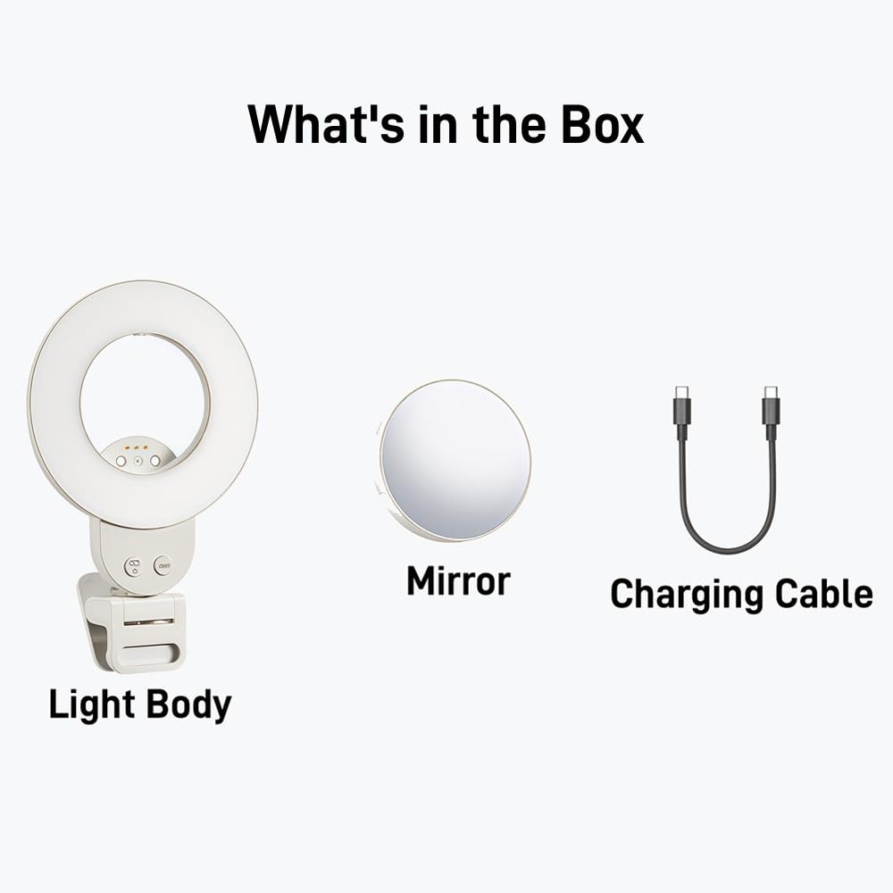 Godox LR30Bi LED Luce Selfie Smartphone, Ring Light Portable USB-C Bi-Color | Luce Morbida CRI97+, 2800K-6500K, Specchio Rimovibile, Ideale per TikTok, Make-up, Vlog e Videochiamate.