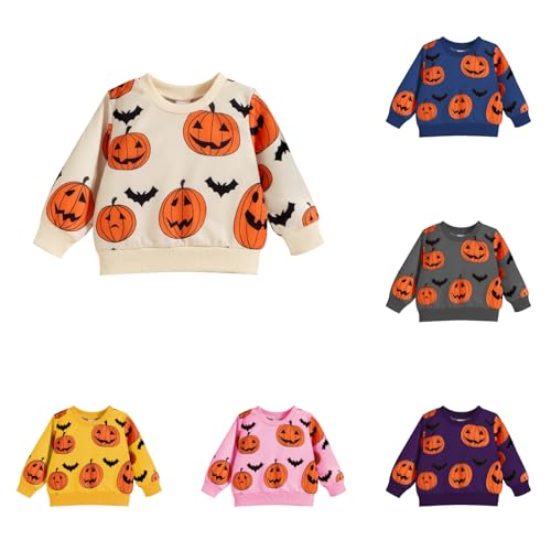 Toddler Halloween Sweatshirt Boys Girls Crewneck Pullover Tops Blouse Long Sleeve Cotton T-Shirt Fall Winter Clothes